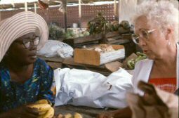 Language learning practice at the market