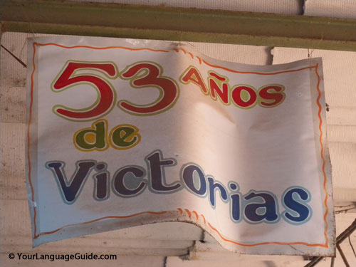 Patriotic marketplace banner, Cuba