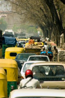 Don't spoil your car. Bumper to bumper traffic in India