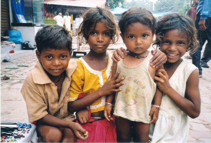 Indian beggar children