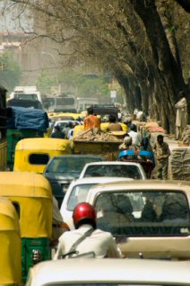 Bumper to bumper driving in India