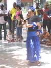 Cuban Girl in Blue Dress Dancing